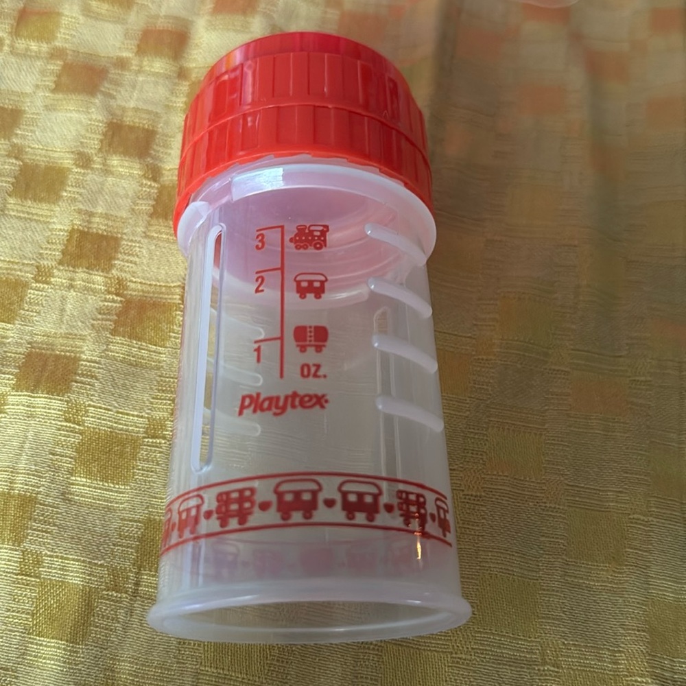 Red 4oz Playtex drop-in bottle